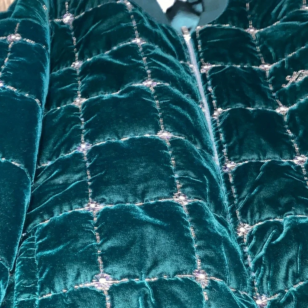 KITH MENS Green BEADED VELVET Jacket - Picture 3 of 11